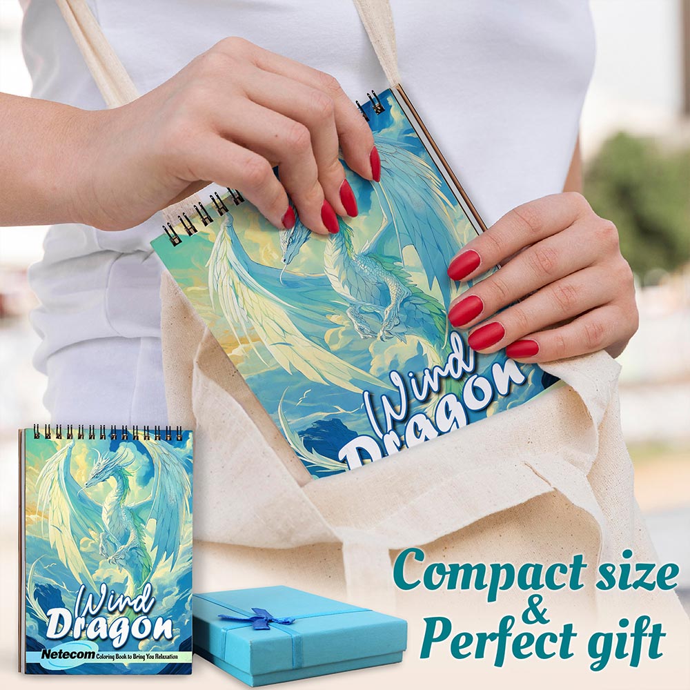 Netecom Wind Dragon Spiral Coloring Book For Adults