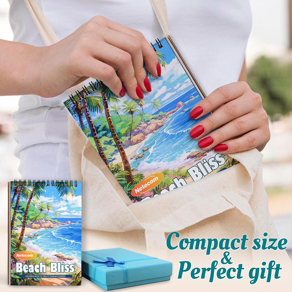 Beach Bliss Spiral Coloring Book For Adults