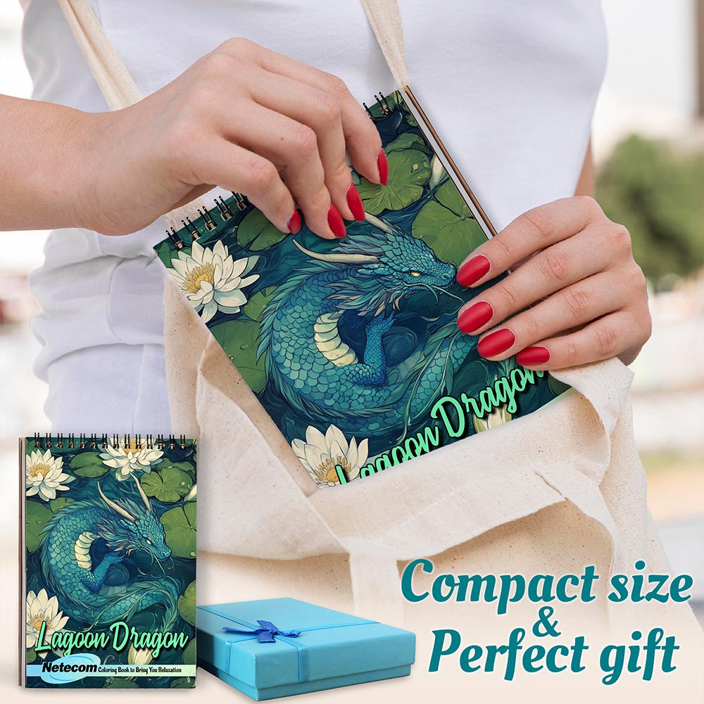 Netecom Lagoon Dragon Spiral Coloring Book For Adults
