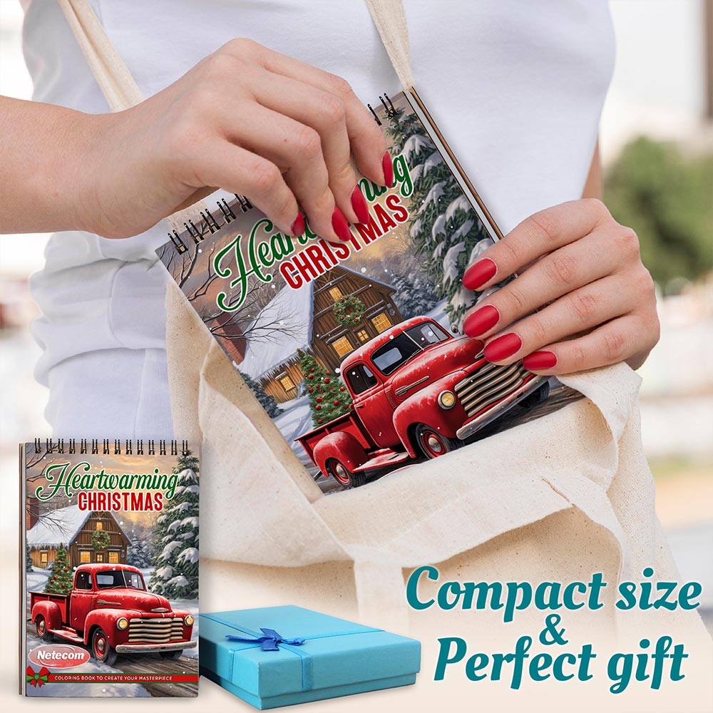 Netecom Heartwarming Christmas Spiral Coloring Book For Adults