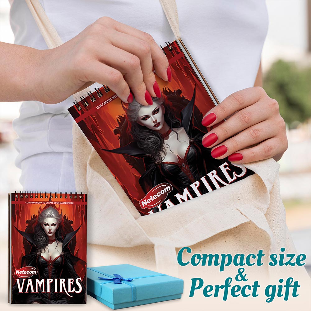 Netecom Vampires Spiral Coloring Book For Adults