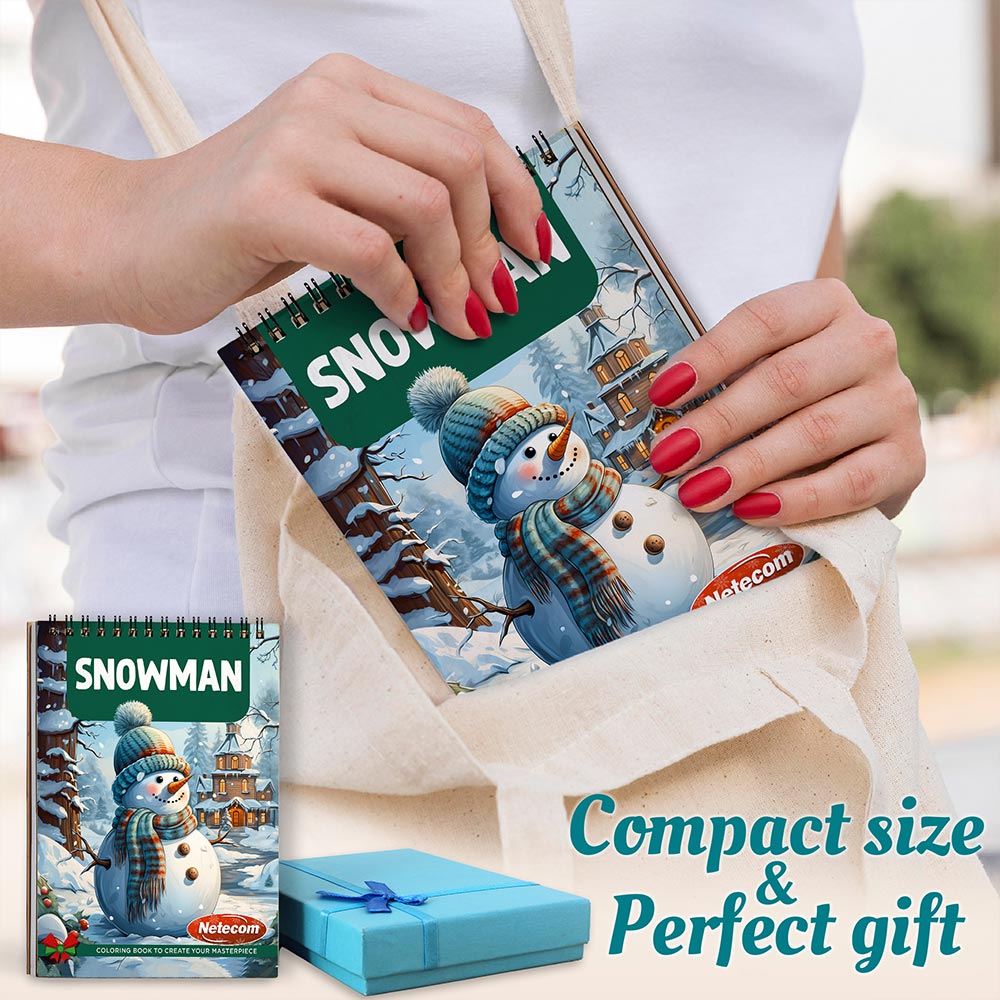 Netecom Snowman Spiral Coloring Book For Adults