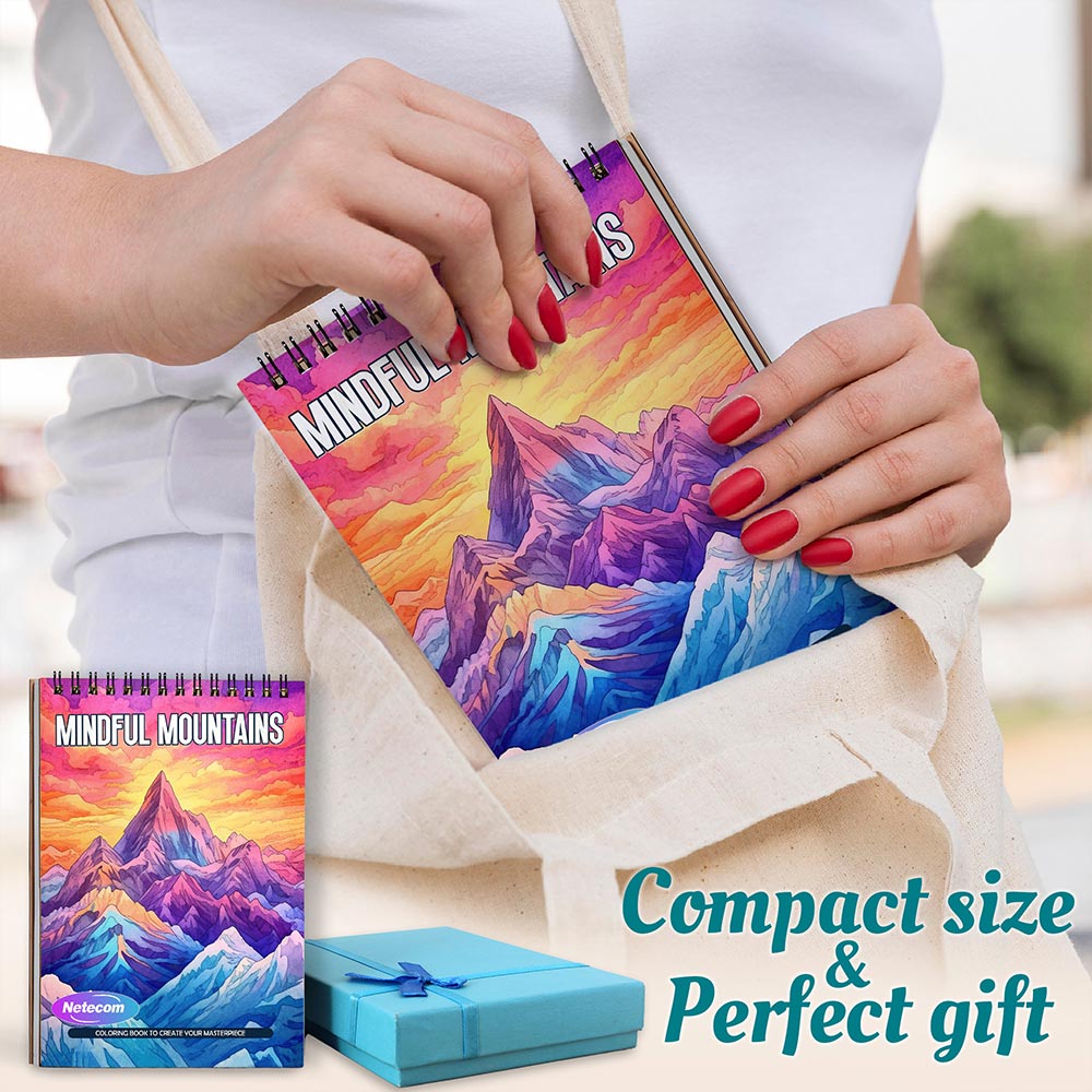 Mindful Mountains Spiral Coloring Book For Adults