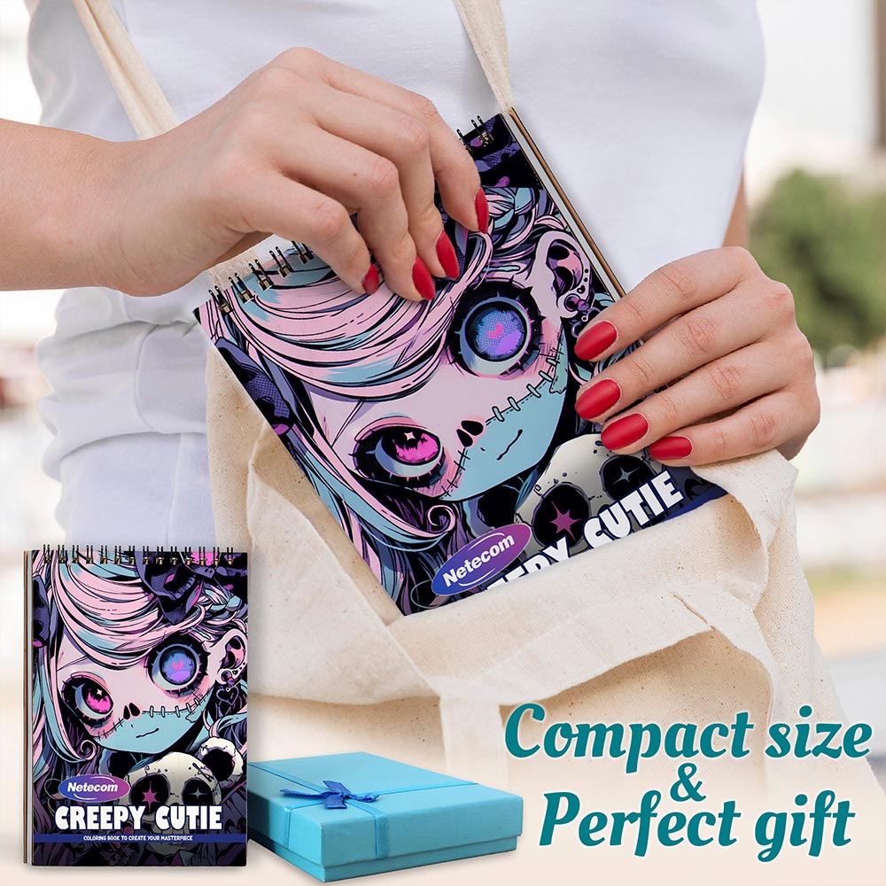 Creepy Cutie Spiral Coloring Book For Adults