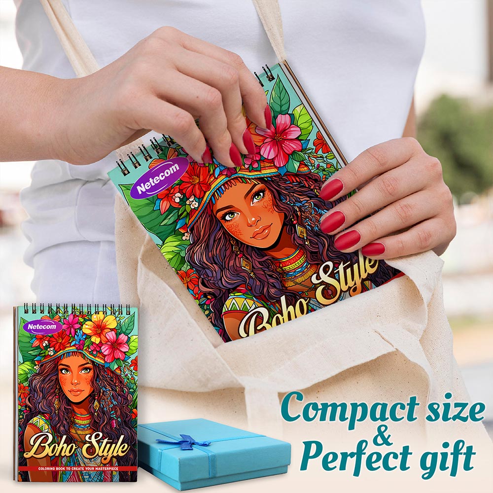 Boho Style Spiral Coloring Book For Adults