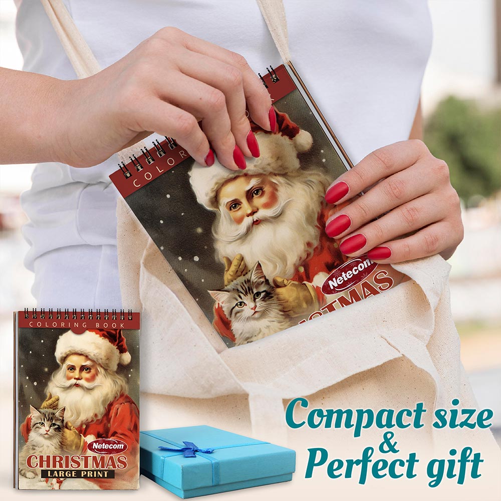 Netecom Large Print Christmas Spiral Coloring Book For Adults