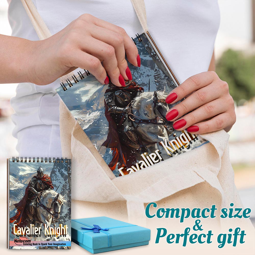 Netecom Cavalier Knight Spiral Coloring Book For Adults