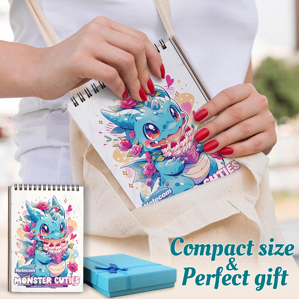 Netecom Monster Cuties Spiral Coloring Book For Adults