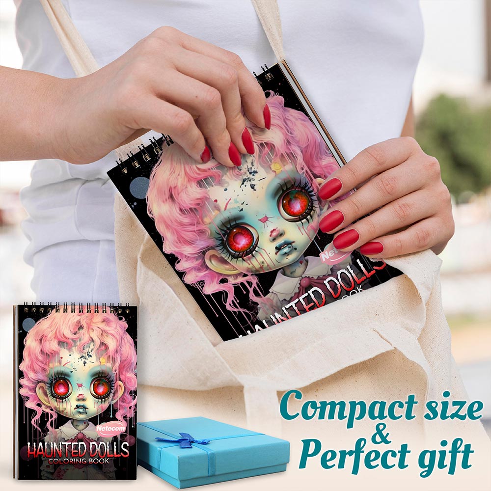 Netecom Haunted Dolls Spiral Coloring Book For Adults