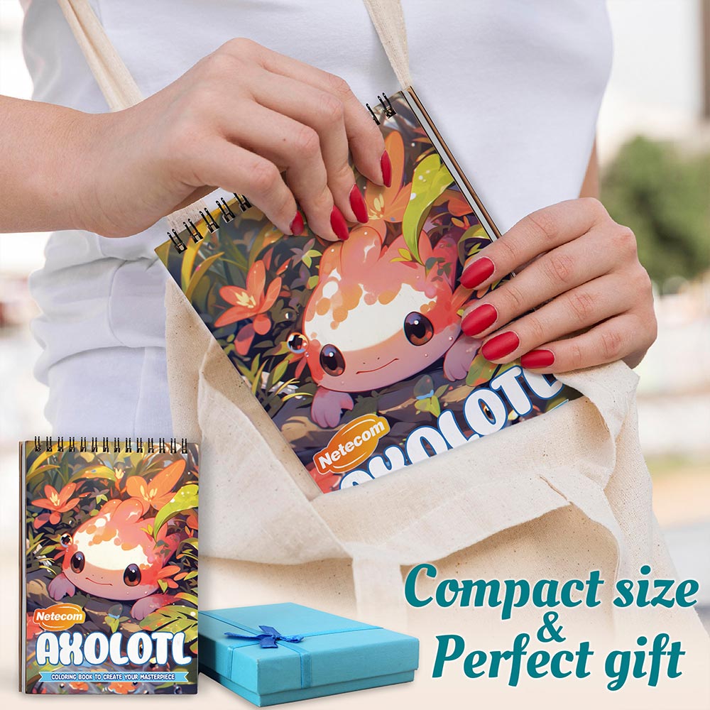 Netecom Axolotl Spiral Coloring Book For Adults