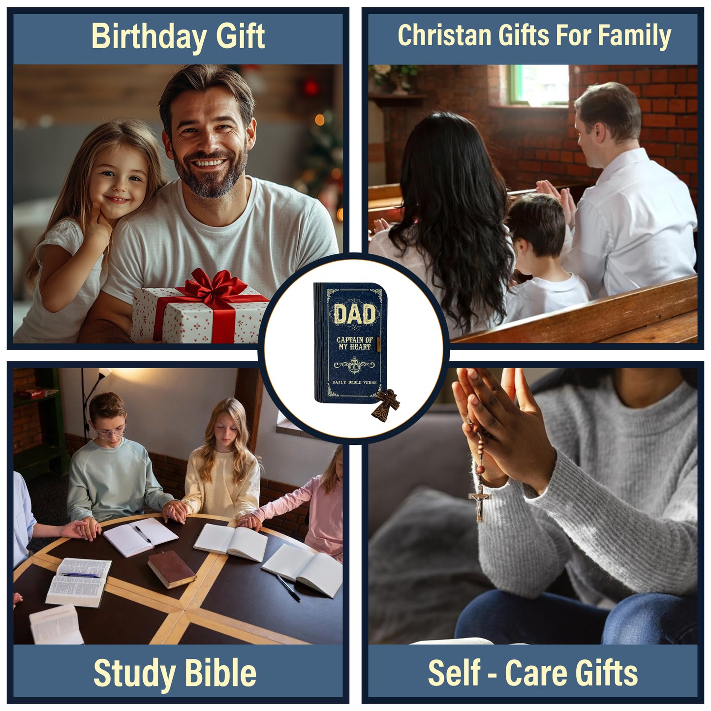 Bible Verse Box for Dad– 150 Prayer Cards, Bible Verses With Wooden Box for Emotion and Feeling, Gift for Fathers Day, Inspirational Scriptures, Christian Bible Gifts for Men