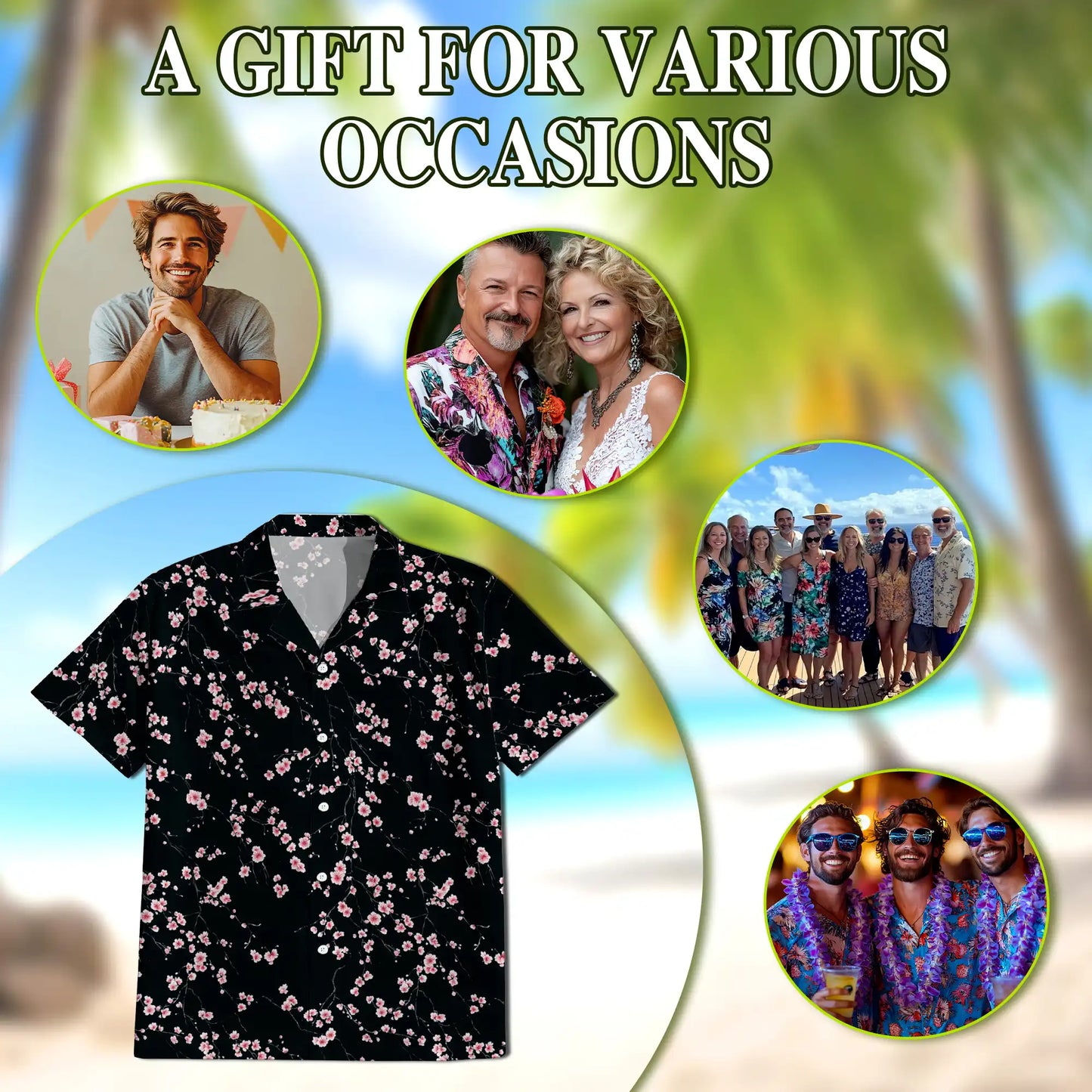 Sakura Cherry Blossom Hawaiian Shirt- Summer Beach Style| Netecom