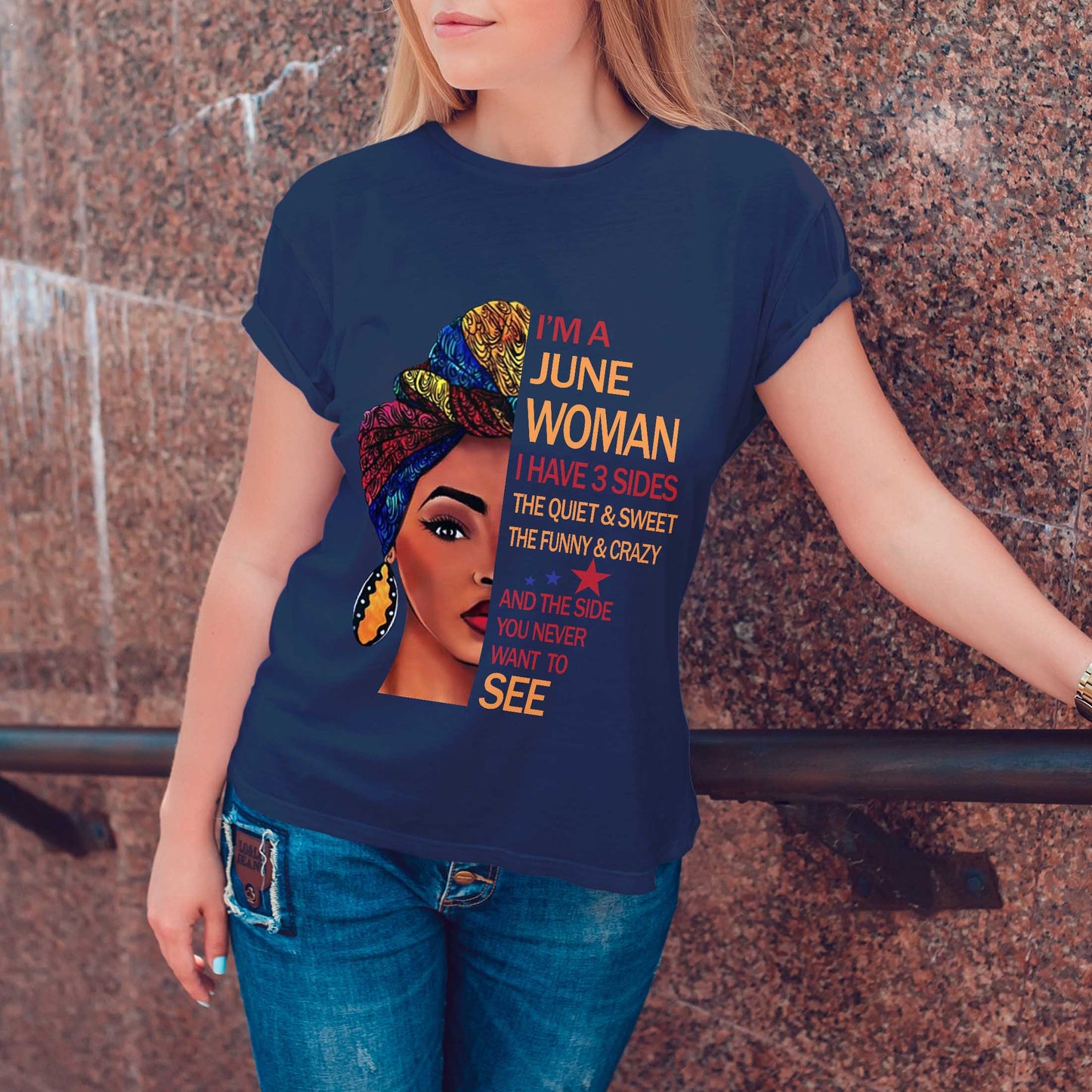 Netecom I'm a June Woman T-Shirt - Funny Birthday Shirt for Women - Inspirational Shirt for June Born Queen