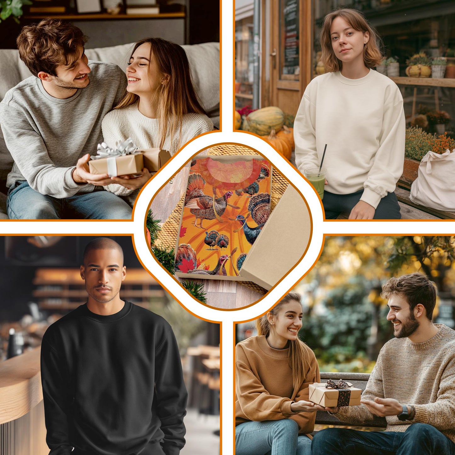 Netecom Thanksgiving Turkey Wishbone Sweatshirt 3D All Over Print – Unisex Crewneck Pullover, Lightweight Fleece Casual Outfit