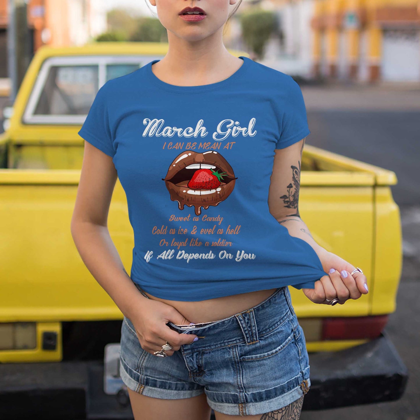 Netecom March Girl Tee - Funny and Fierce Quote T-Shirt for Women - Special Birthday Gift for March Born