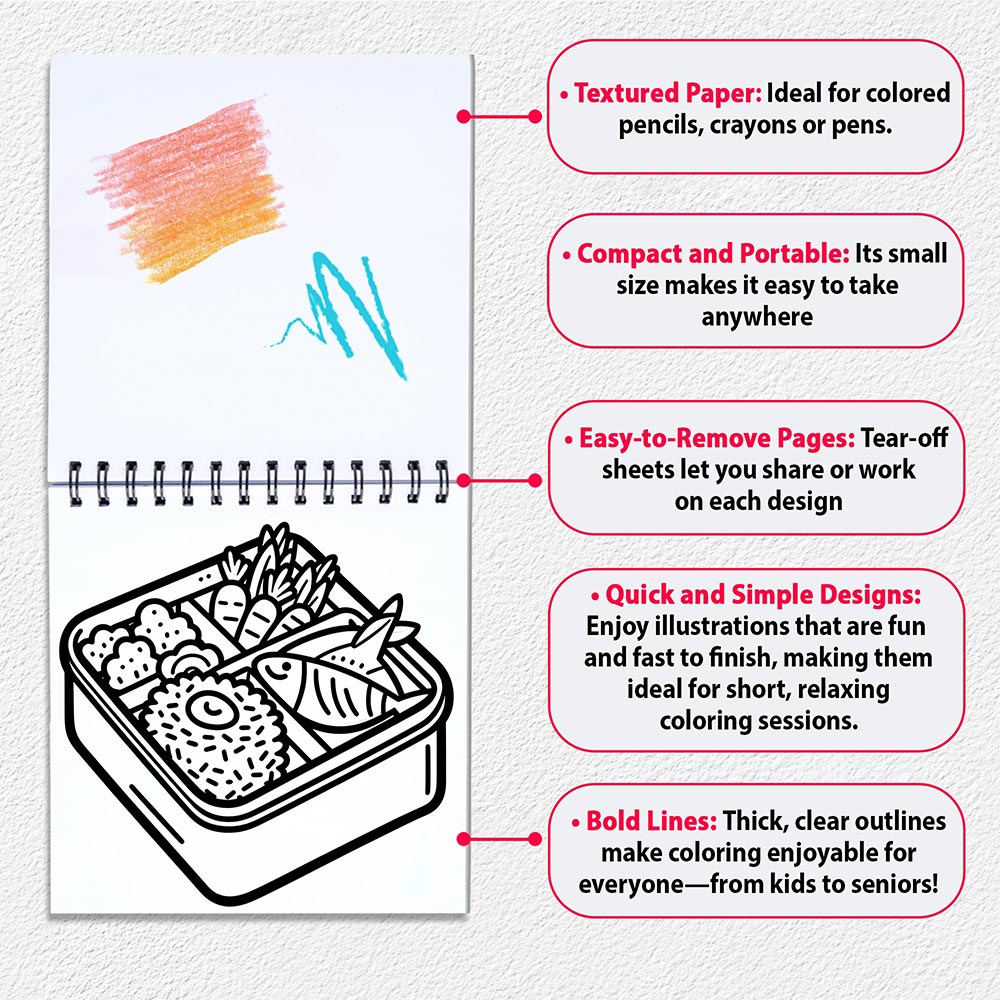 Foods Mini Coloring Sheets for Adult