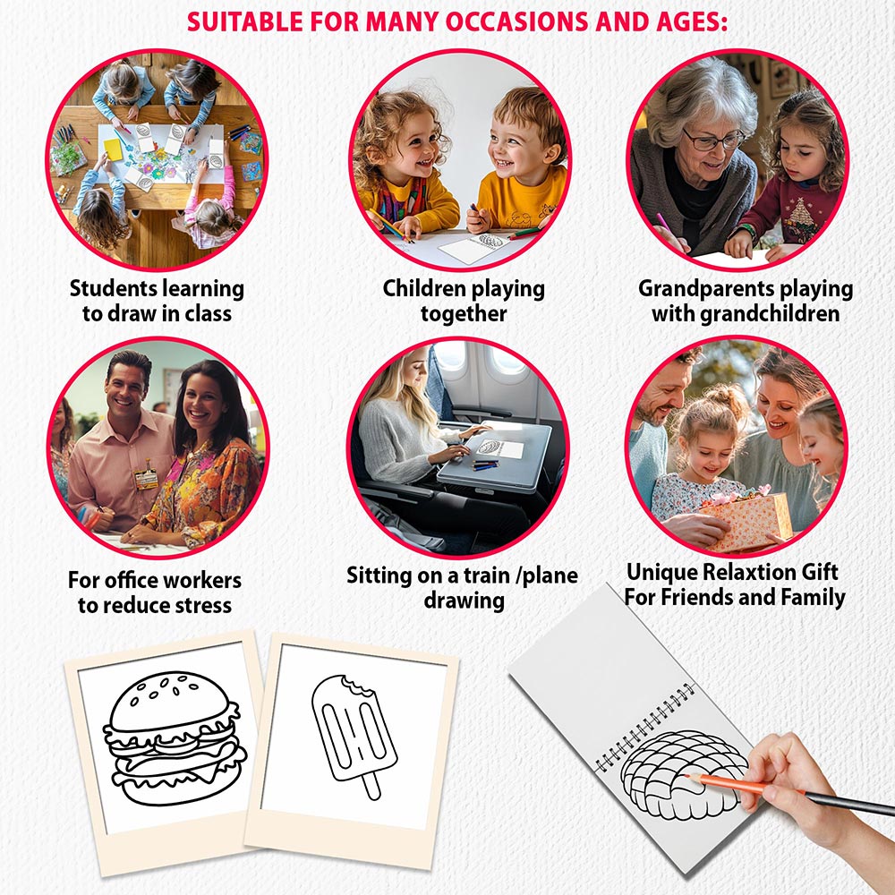Foods Mini Coloring Book Spiral Bound for Adult