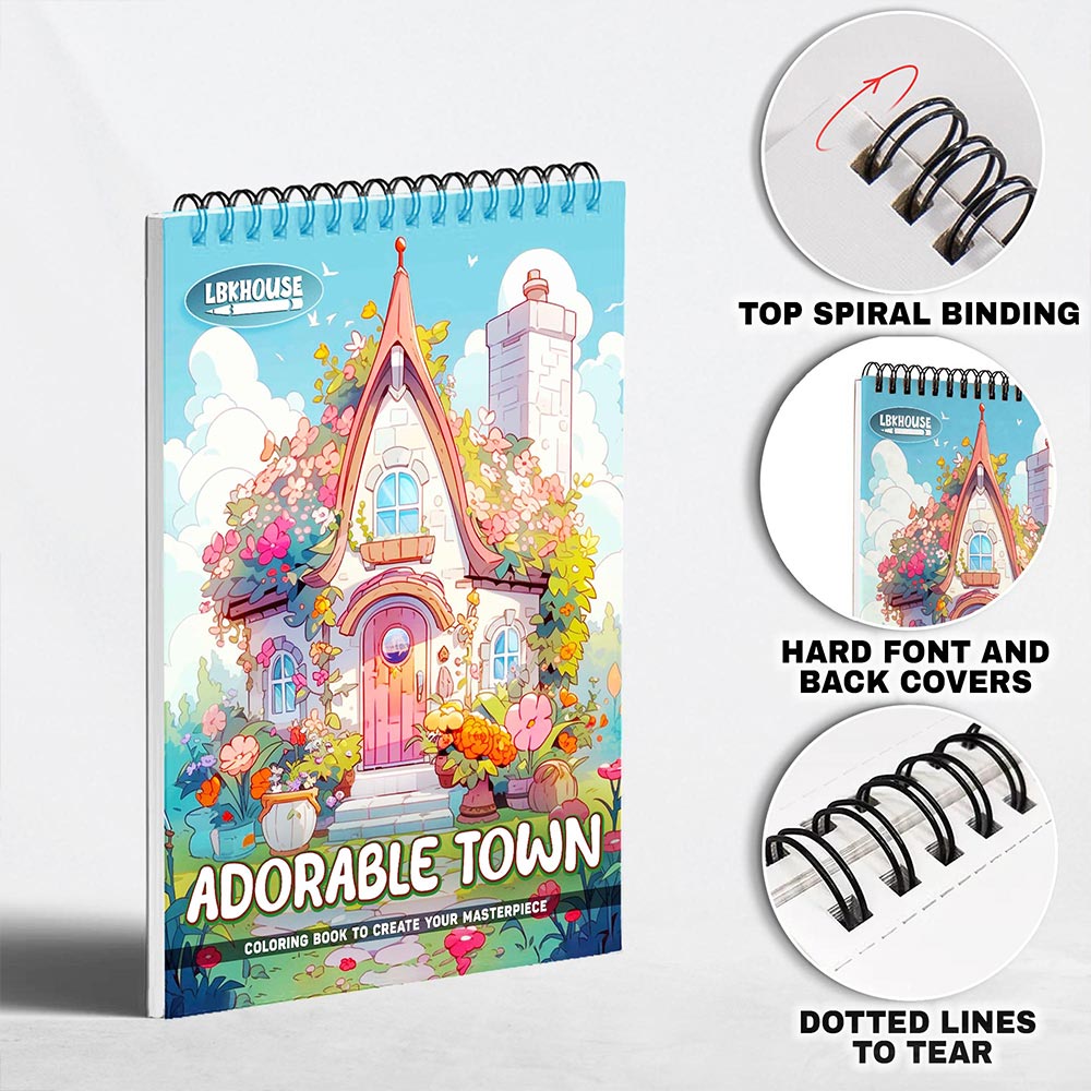 LBKHOUSE Adorable Town Coloring Pages for Adult