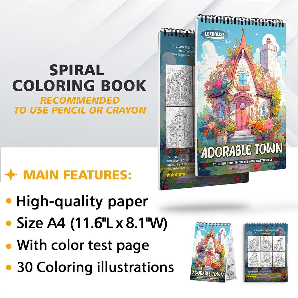 LBKHOUSE Adorable Town Coloring Sheets for Adult