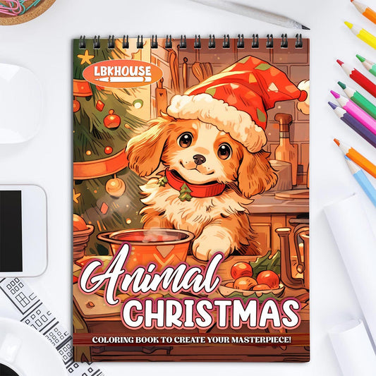 LBKHOUSE Animals Christmas Coloring Book for Adult