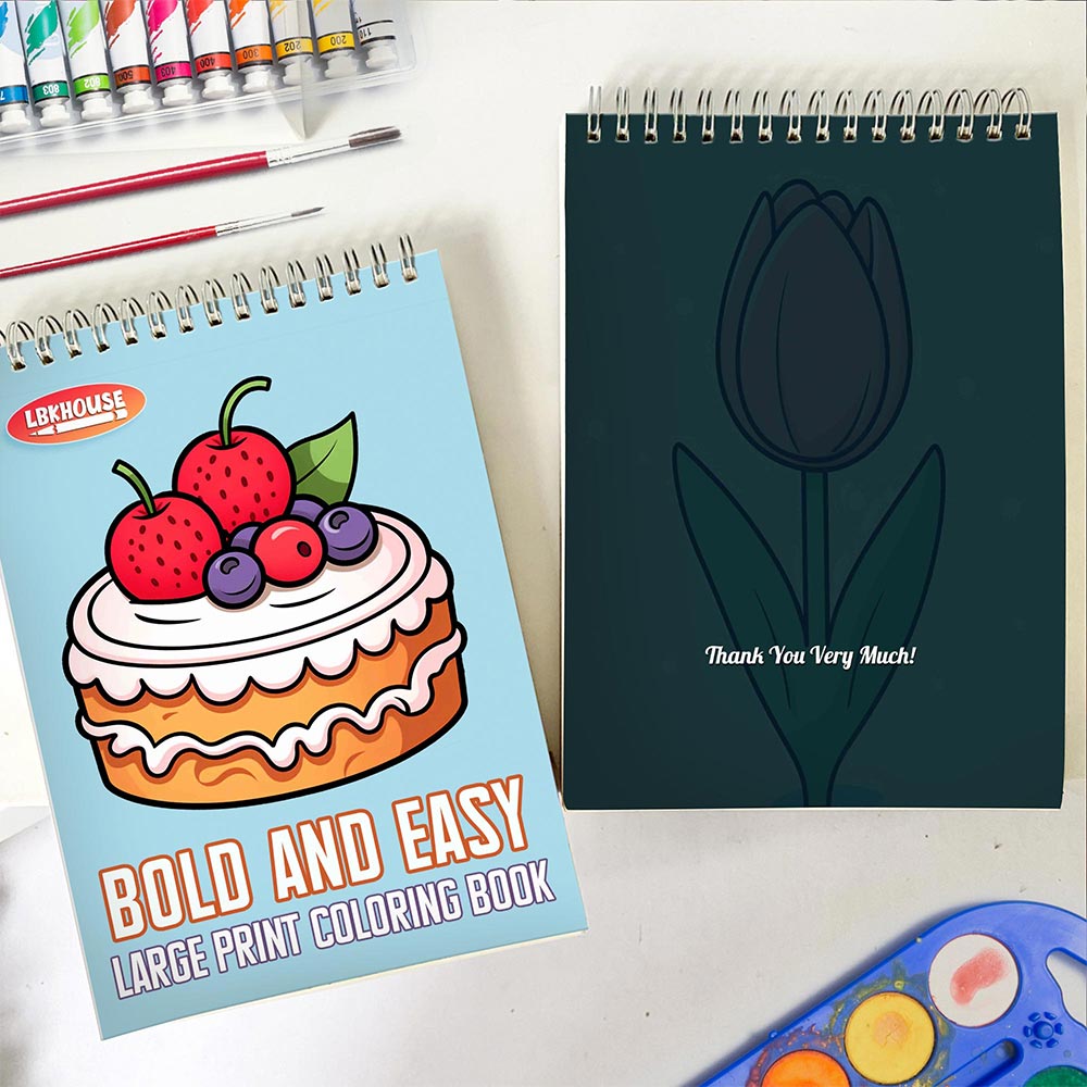 LBKHOUSE Bold and Easy Spiral Coloring Book for Adult