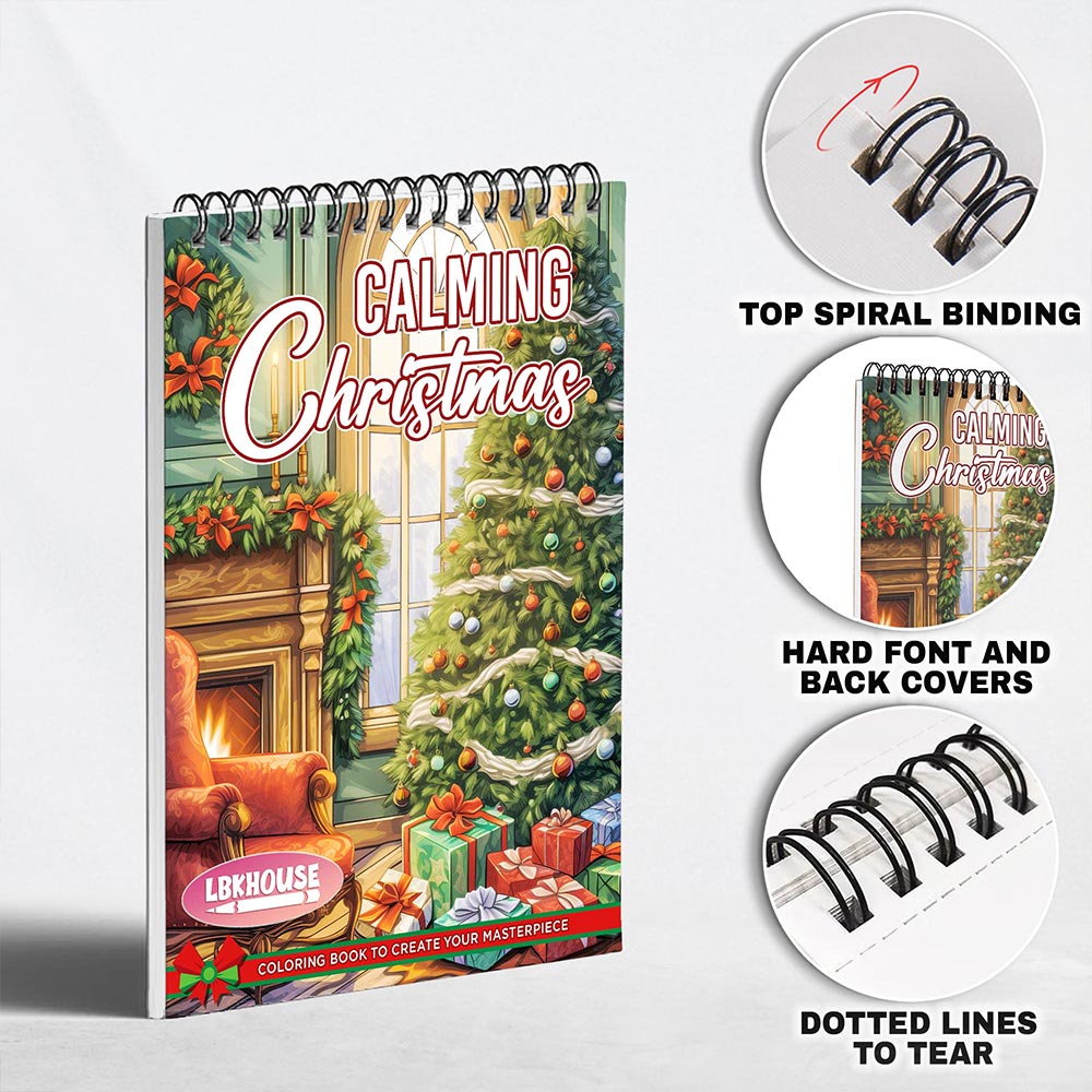 LBKHOUSE Calming Christmas Coloring Pages for Adult
