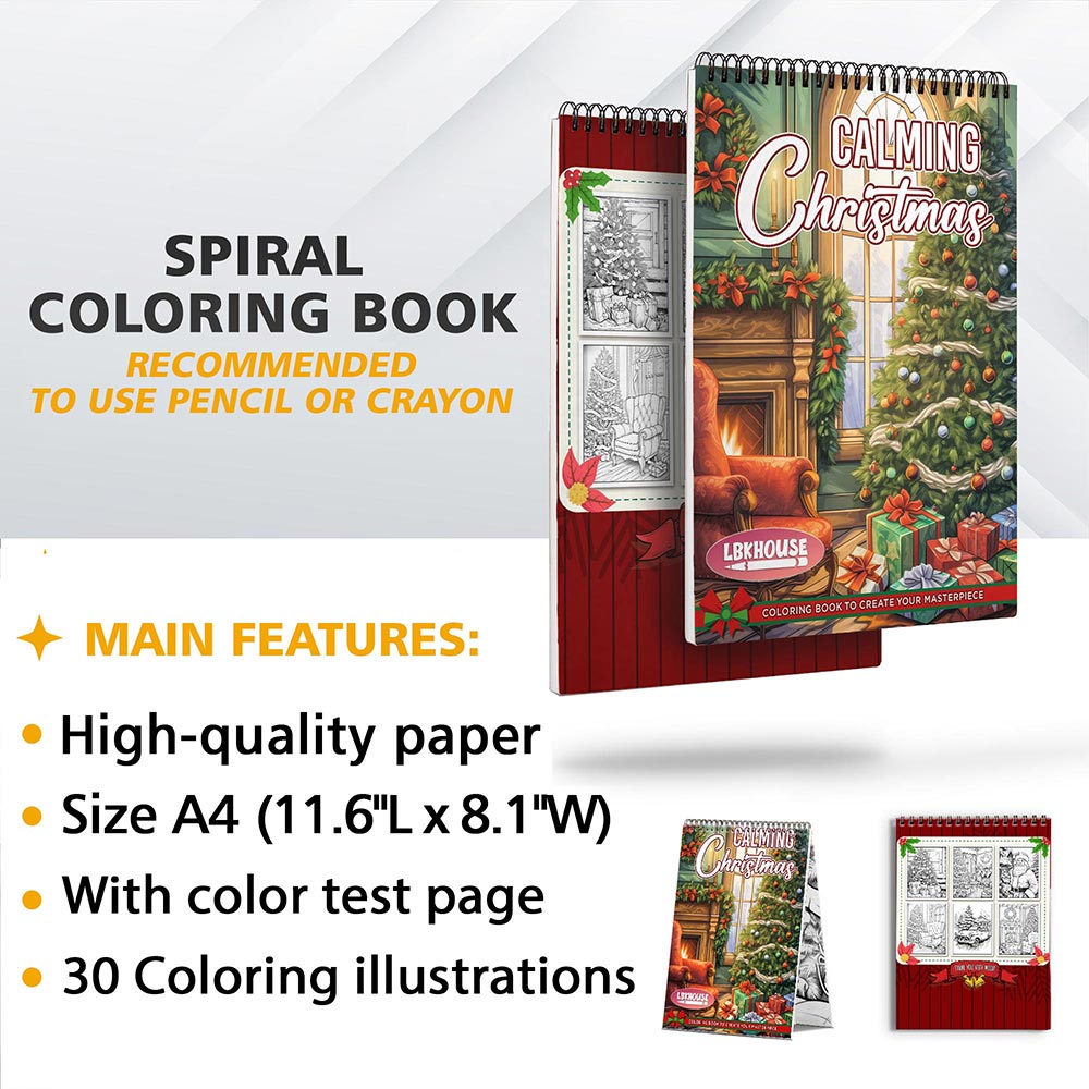 LBKHOUSE Calming Christmas Coloring Sheets for Adult