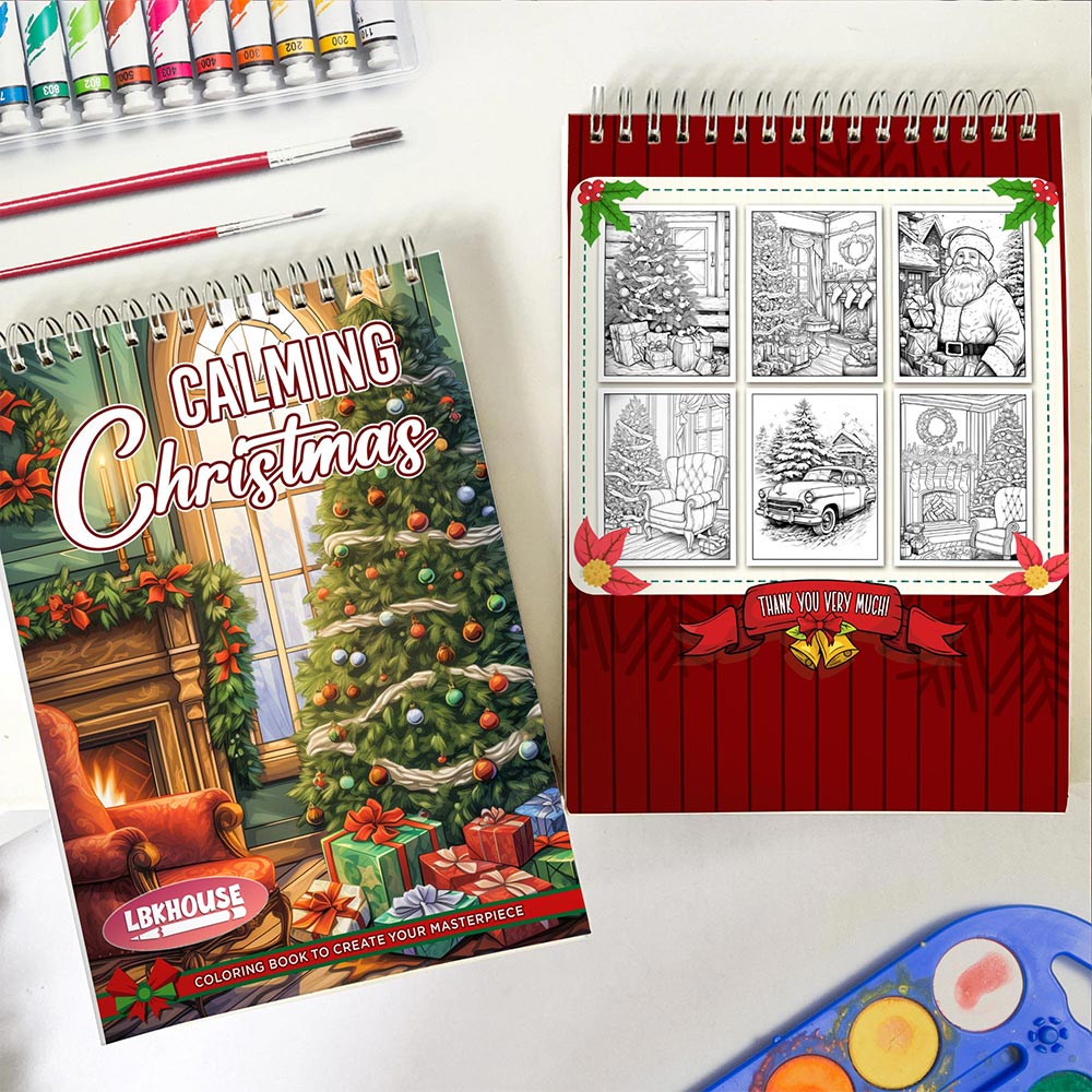 LBKHOUSE Calming Christmas Spiral Coloring Book for Adult