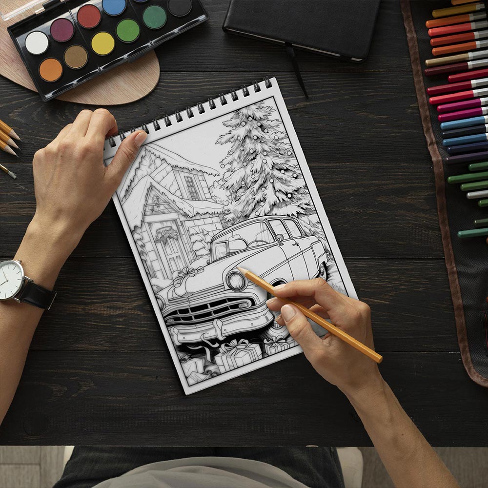 LBKHOUSE Calming Christmas Coloring Book Spiral Bound for Adult