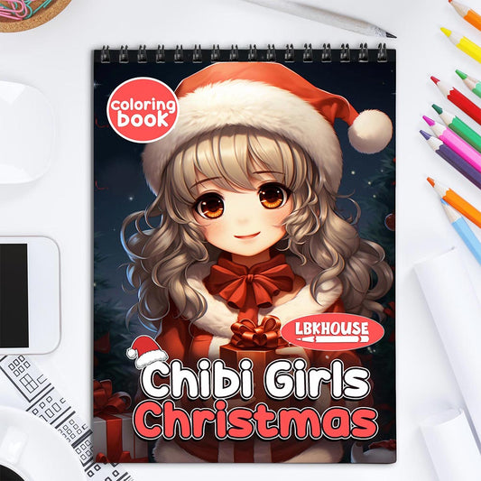 LBKHOUSE Chibi Girls Christmas Coloring Book for Adult