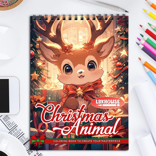 LBKHOUSE Christmas Animal Coloring Book for Adult