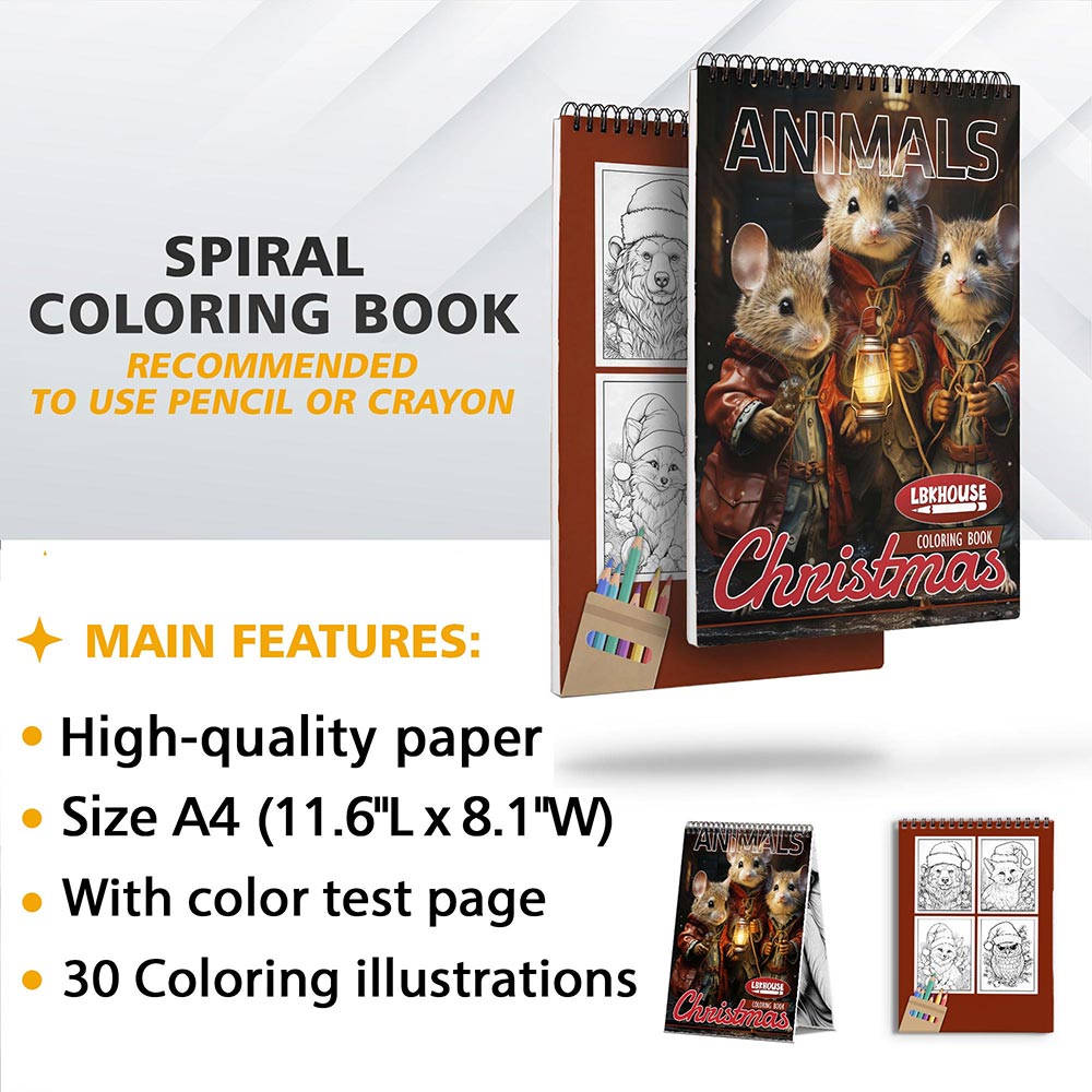 LBKHOUSE Christmas Animals Coloring Sheets for Adult