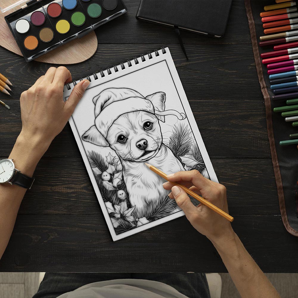 LBKHOUSE Christmas Animals Coloring Book Spiral Bound for Adult