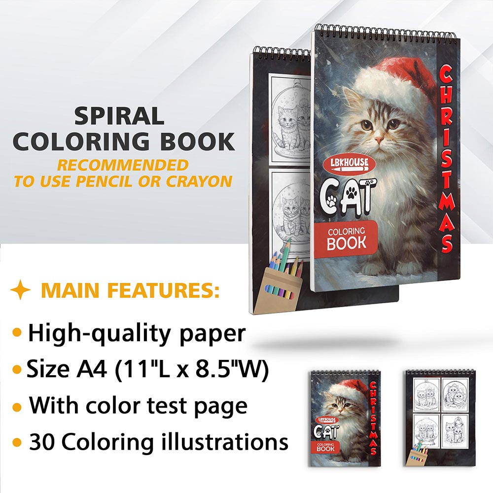 LBKHOUSE Christmas Cat Coloring Sheets for Adult