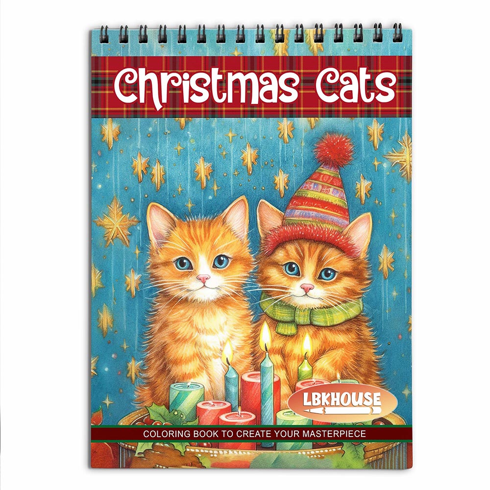LBKHOUSE Christmas Cats Coloring Book for Adult