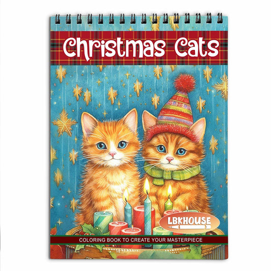 LBKHOUSE Christmas Cats Coloring Book for Adult