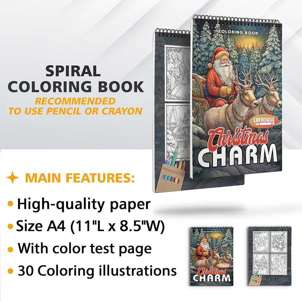 LBKHOUSE Christmas Charm Coloring Sheets for Adult