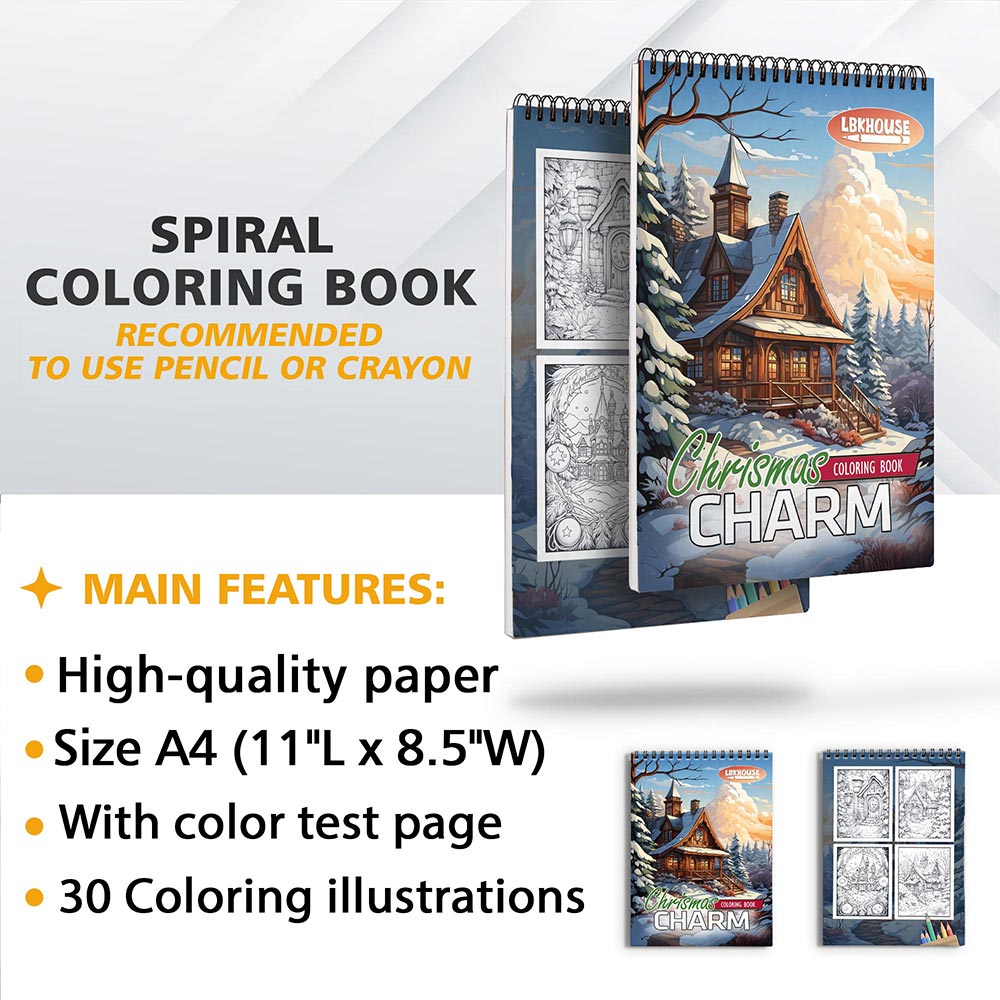 LBKHOUSE Christmas Charm Coloring Sheets for Adult
