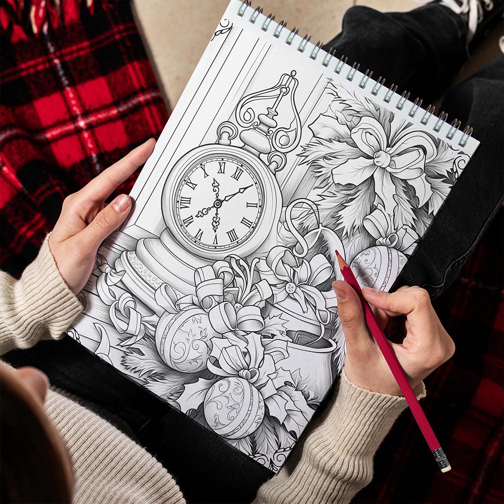 LBKHOUSE Christmas Charm Spiral Bound Coloring Book for Adult