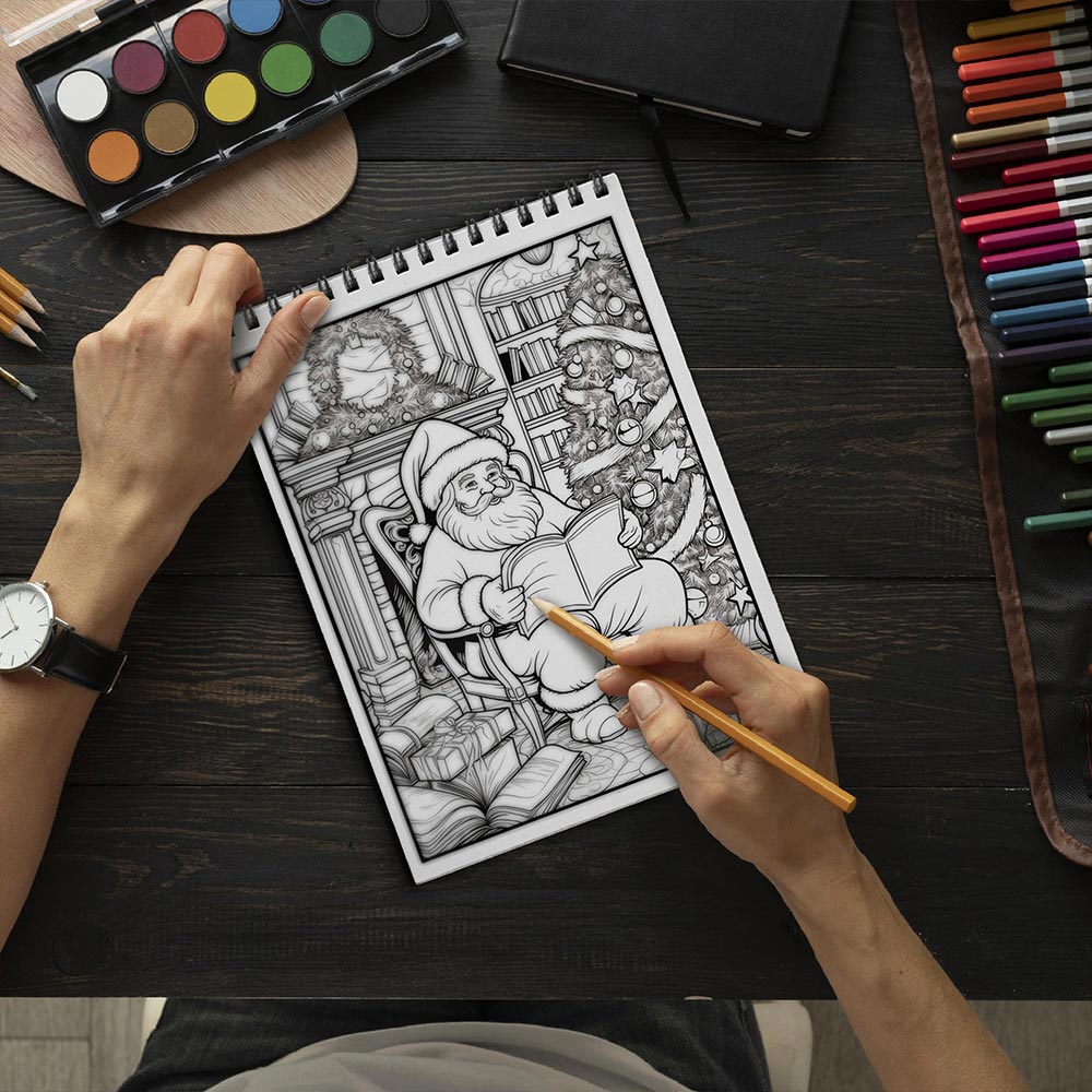 LBKHOUSE Christmas Coloring Book Spiral Bound for Adult