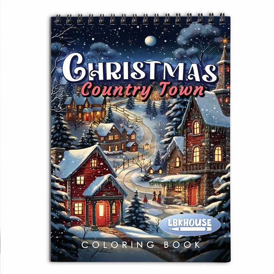 LBKHOUSE Christmas Country Town Coloring Book for Adult