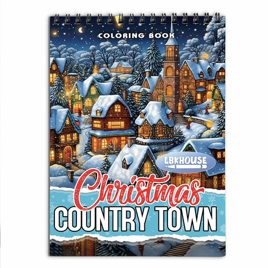 LBKHOUSE Christmas Country Town Coloring Book for Adult