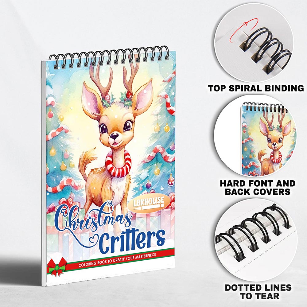 LBKHOUSE Christmas Critters Coloring Pages for Adult
