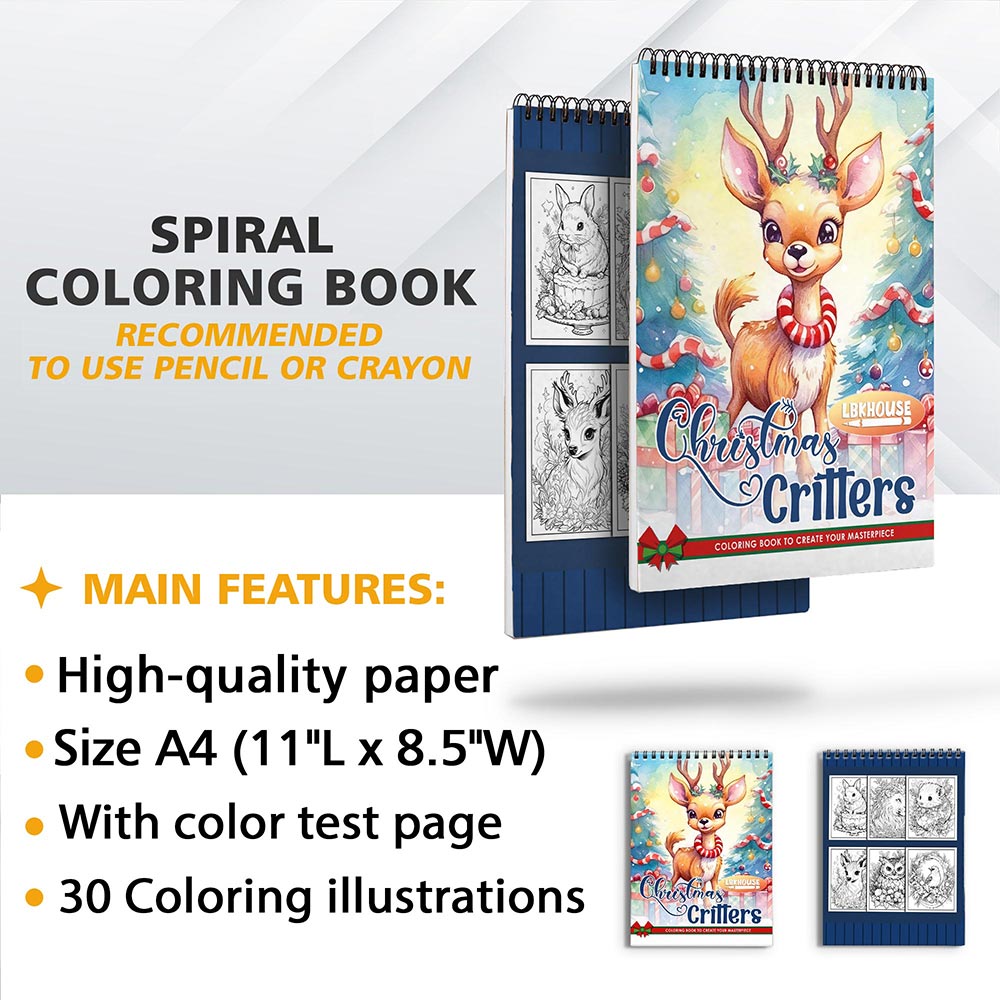 LBKHOUSE Christmas Critters Coloring Sheets for Adult