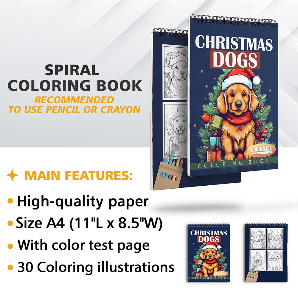 LBKHOUSE Christmas Dog Coloring Sheets for Adult