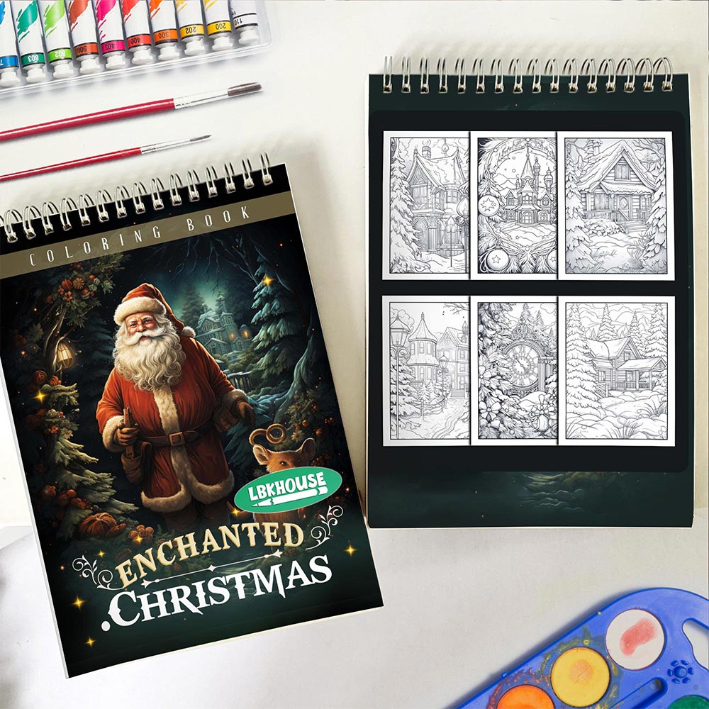 LBKHOUSE Christmas Enchanted Spiral Coloring Book for Adult