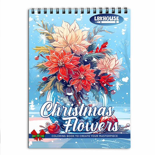 LBKHOUSE Christmas Flowers Coloring Book for Adult