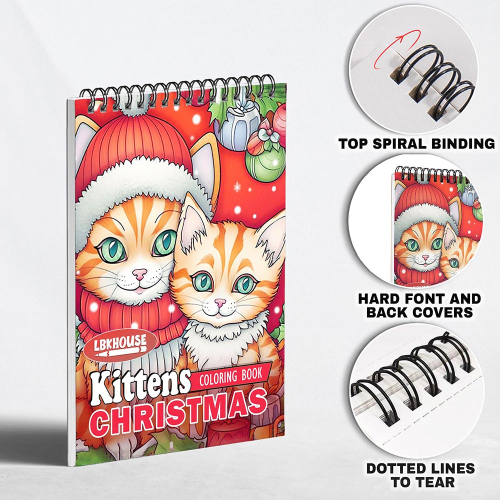 LBKHOUSE Christmas Kittens Coloring Pages for Adult