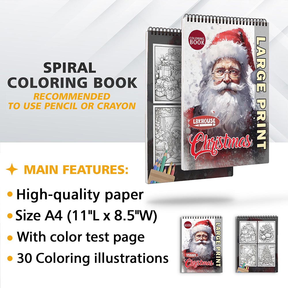 LBKHOUSE Christmas Large Print Coloring Sheets for Adult