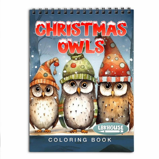 LBKHOUSE Christmas Owls Coloring Book for Adult